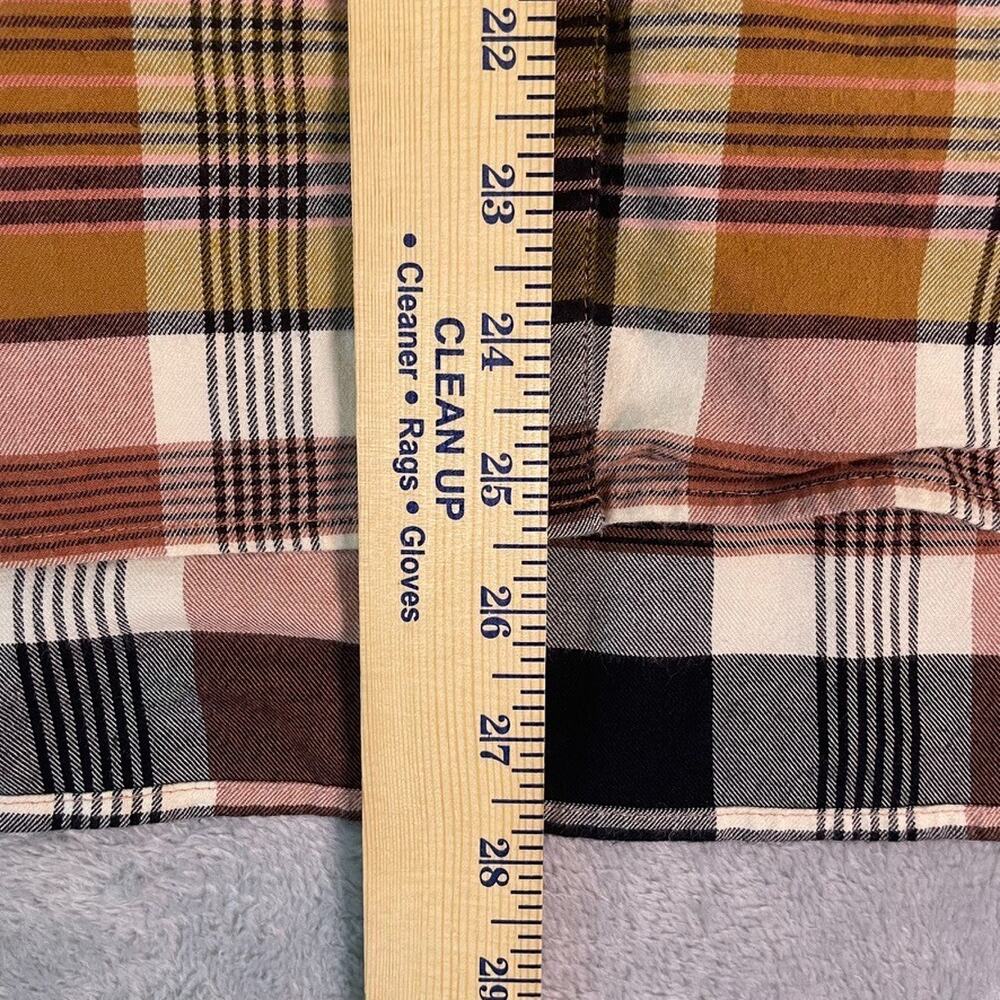 Madewell Plaid Button Down Shirt Womens M Orange Flannel Boyfriend Casual - Picture 4 of 9